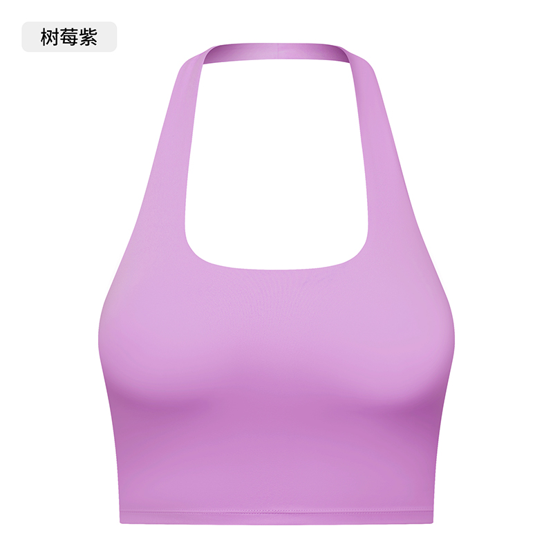 Women's Light Blue Halter Neck Sports Bra, Crop Top for Yoga, Gym & Fitness Workouts