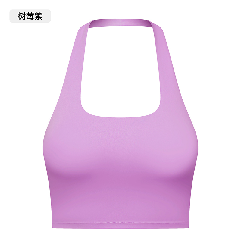 Women's Light Blue Halter Neck Sports Bra, Crop Top for Yoga, Gym & Fitness Workouts