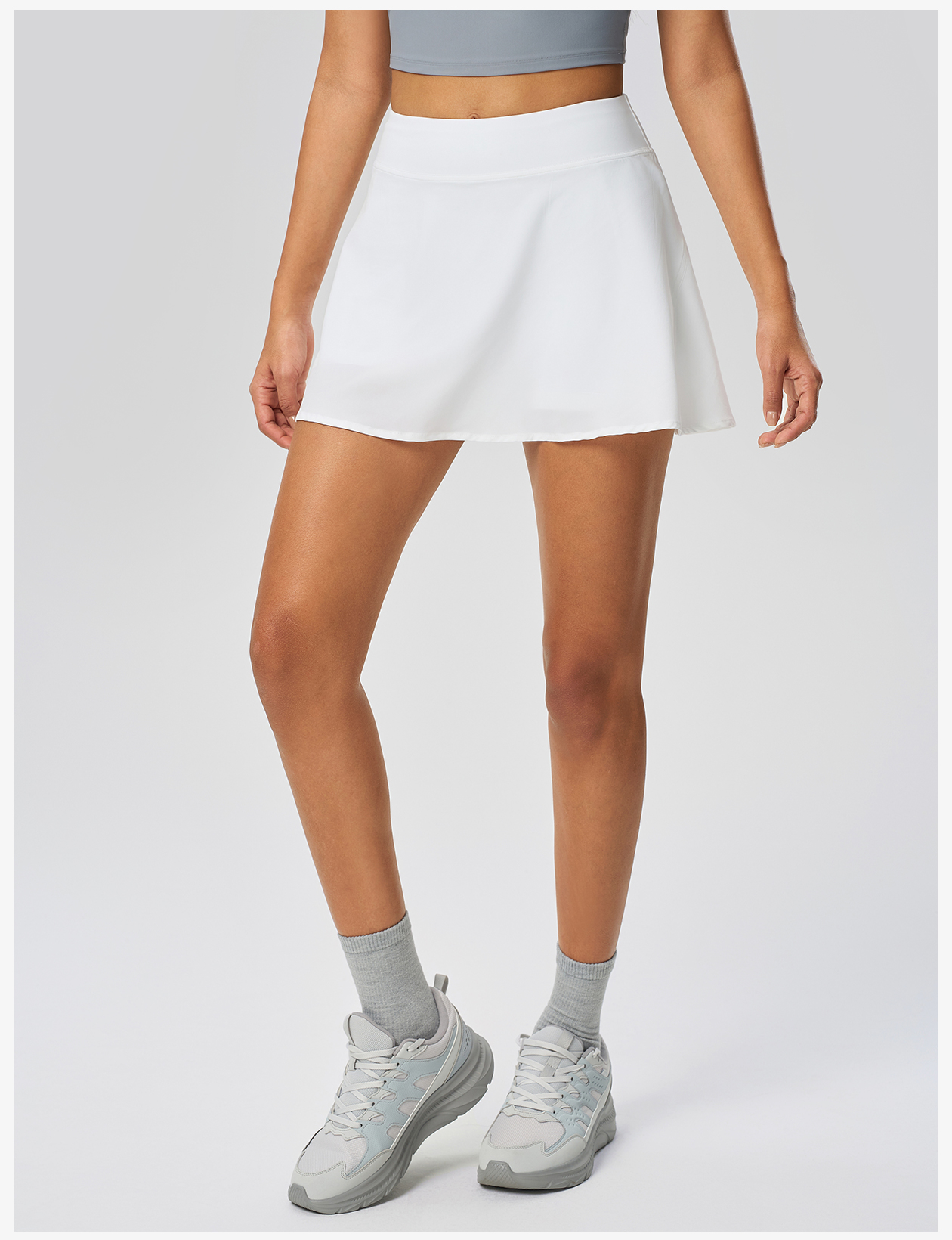 Women's High - Waisted Light Purple Skort, 2 - in - 1 Tennis & Golf Skirt with Pockets