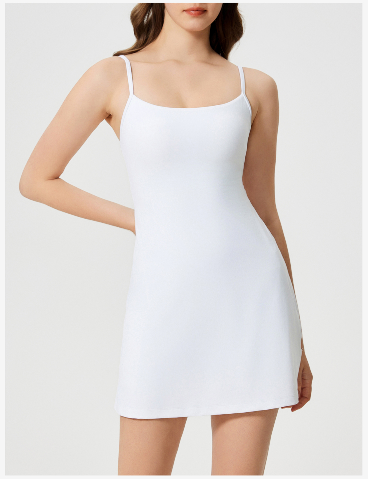 Women's Sleeveless Spaghetti Strap Bodycon Mini Dress with Pockets - Light Pink Casual Summer Short Dress for Party, Beach, Daily Wear