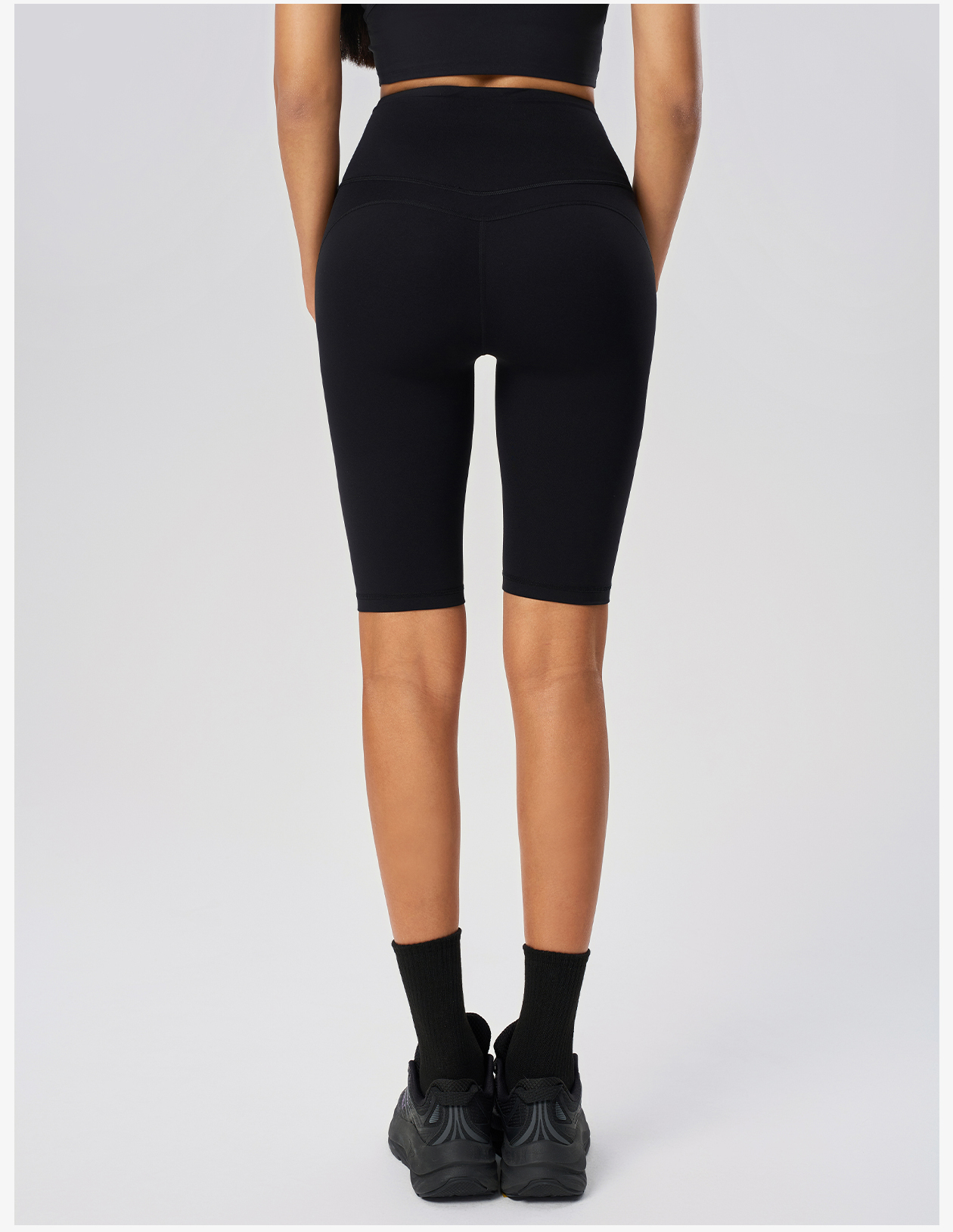 Women's High - Waisted Yoga Shorts - Blue Tummy Control Athletic Biker Shorts for Workout