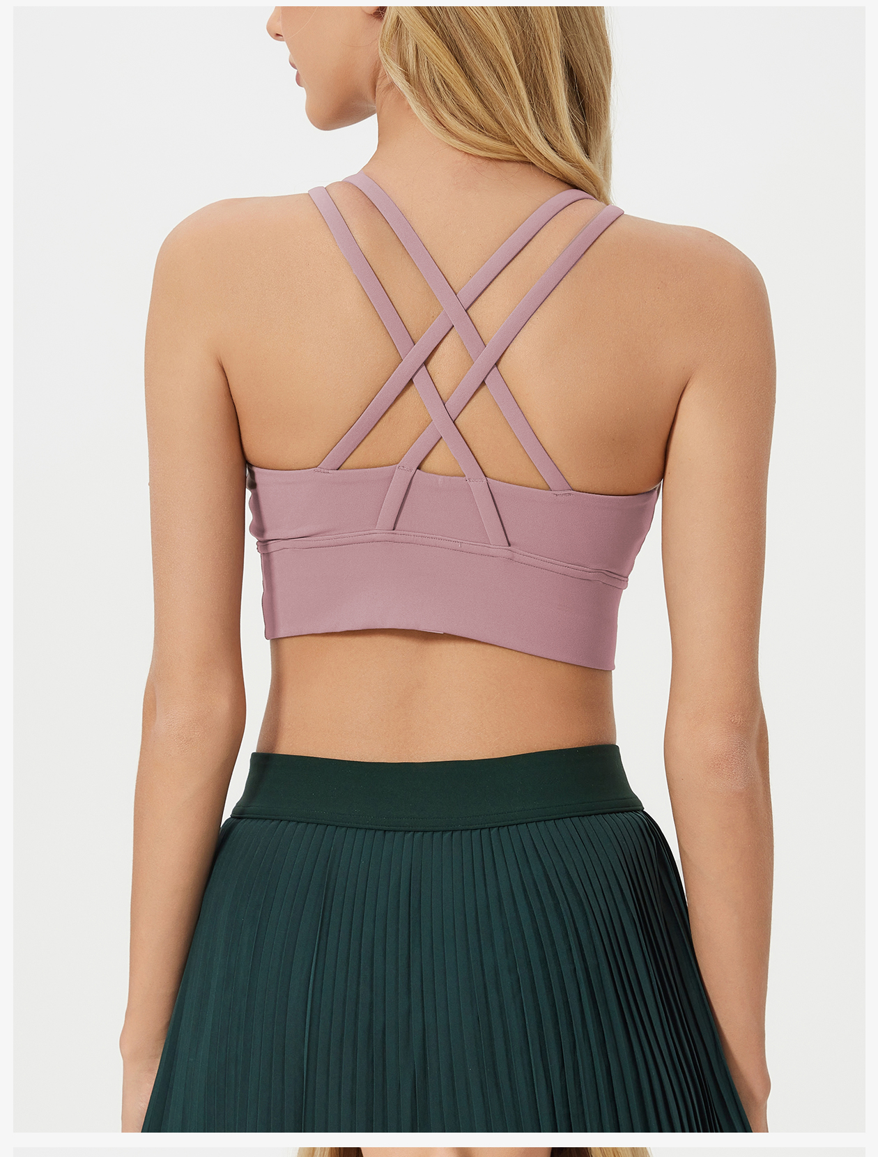 Women's Light Blue Racerback Sports Bra - High Support Yoga Bra for Workout, Fitness