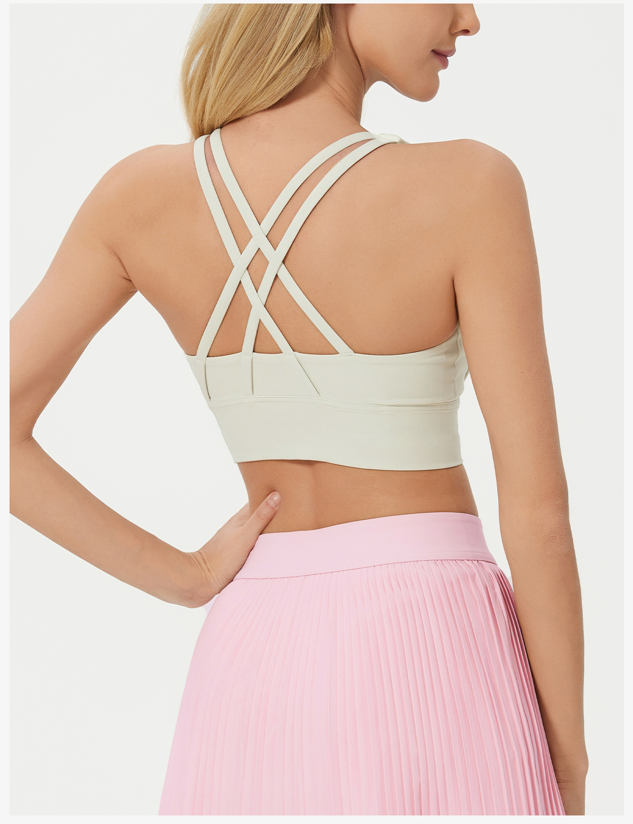 Women's Light Blue Racerback Sports Bra - High Support Yoga Bra for Workout, Fitness