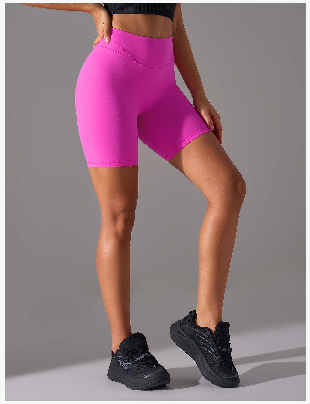 Women's Light Blue High-Waisted Tight Athletic Shorts, Yoga & Workout Biker Shorts