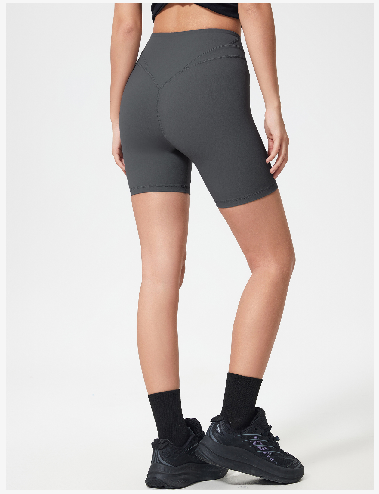 Women's Light Blue High-Waisted Tight Athletic Shorts, Yoga & Workout Biker Shorts