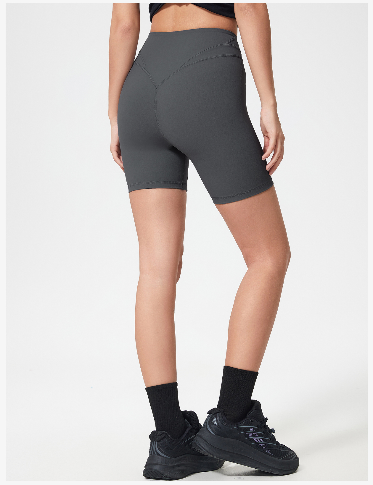 Women's Light Blue High-Waisted Tight Athletic Shorts, Yoga & Workout Biker Shorts