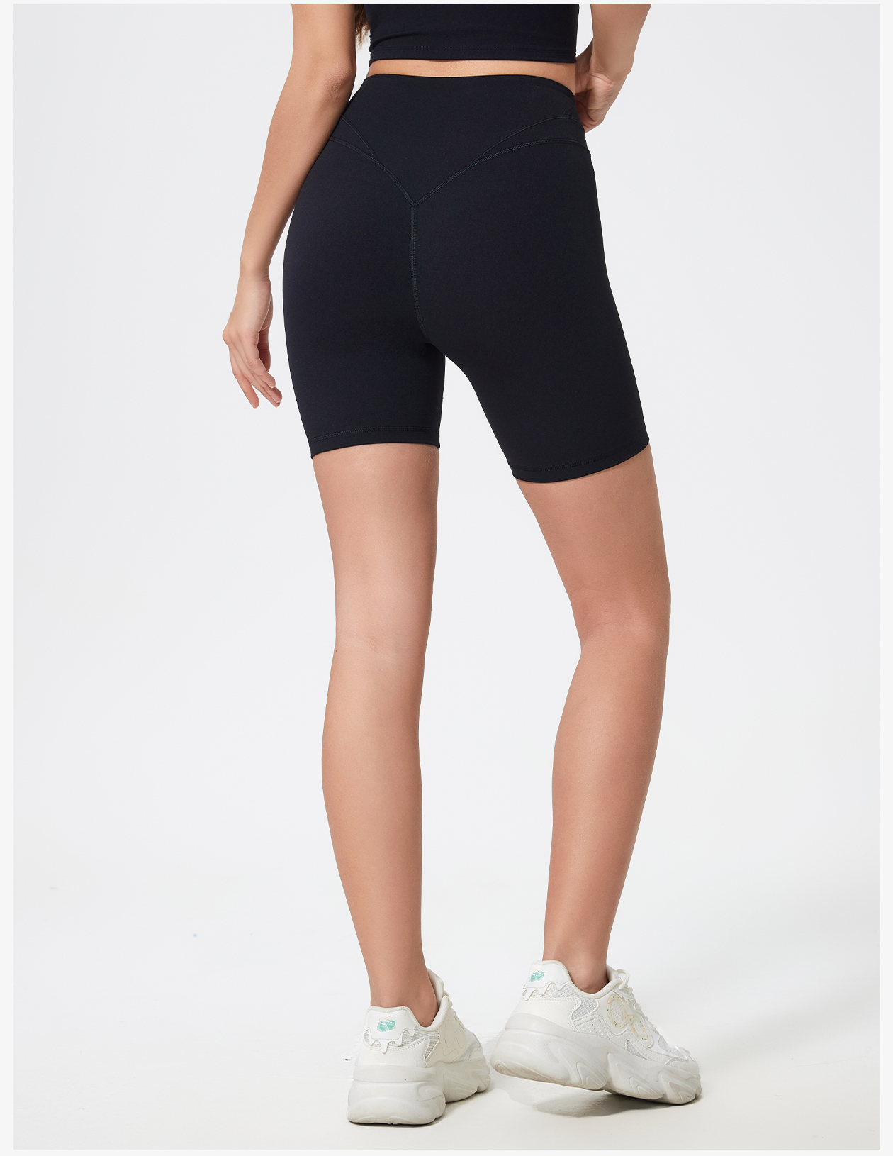 Women's Light Blue High-Waisted Tight Athletic Shorts, Yoga & Workout Biker Shorts