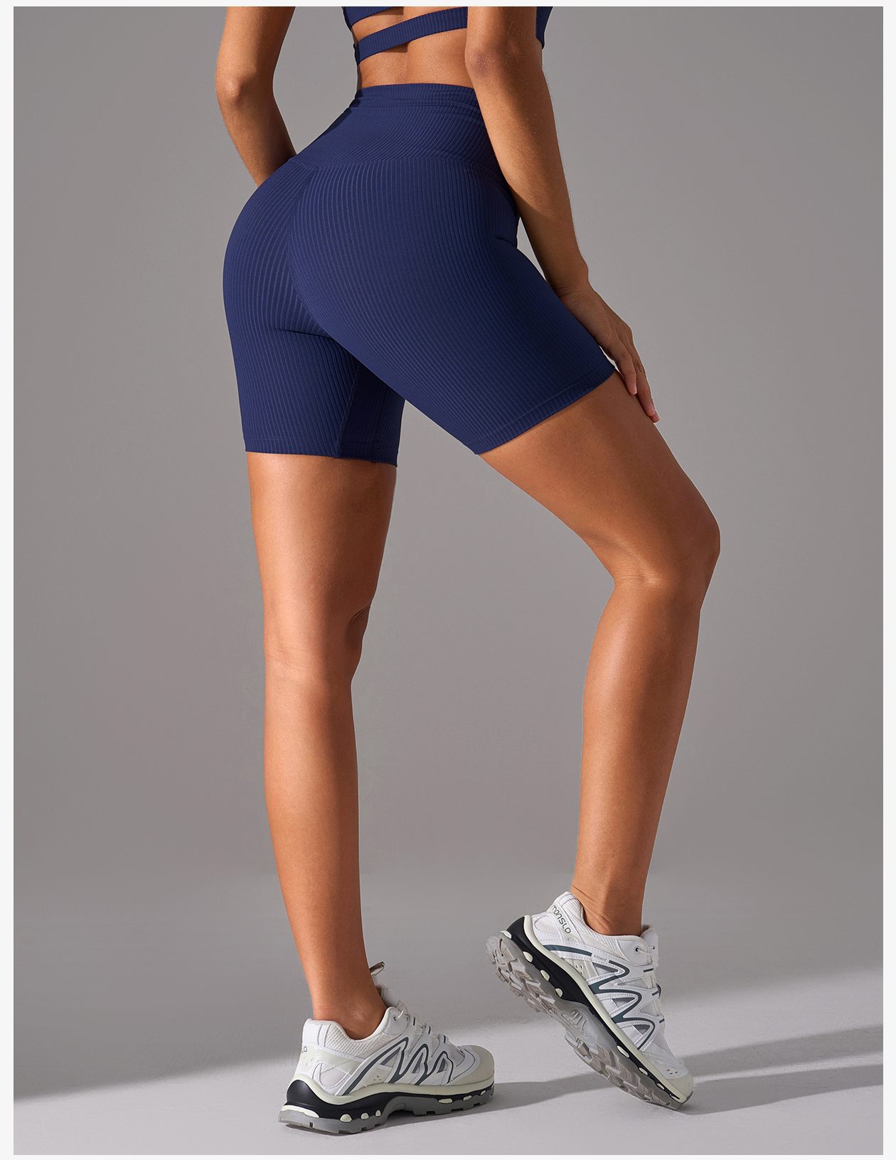 Women's Magenta High - Waisted Ribbed Athletic Shorts, Yoga & Workout Biker Shorts