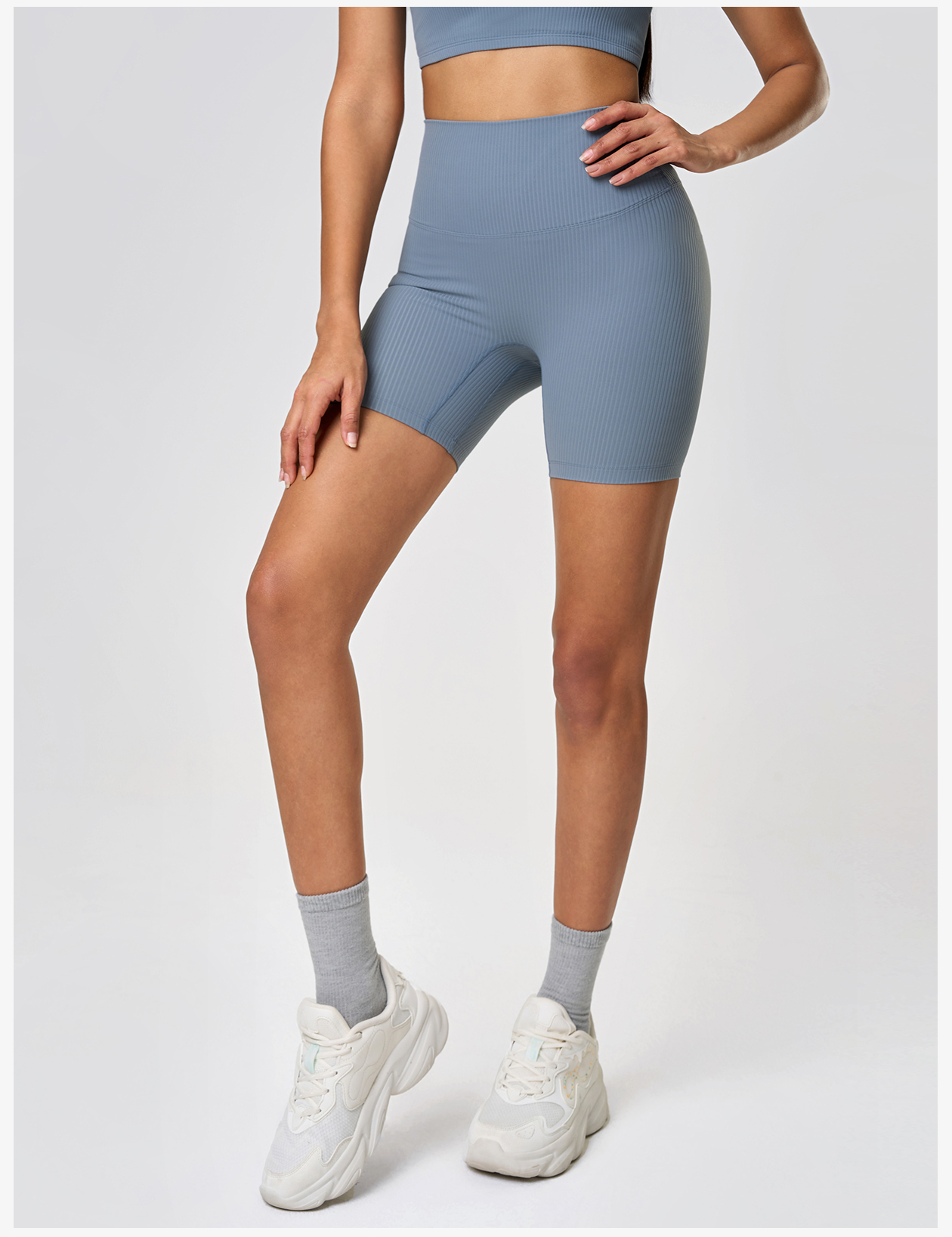 Women's Magenta High - Waisted Ribbed Athletic Shorts, Yoga & Workout Biker Shorts