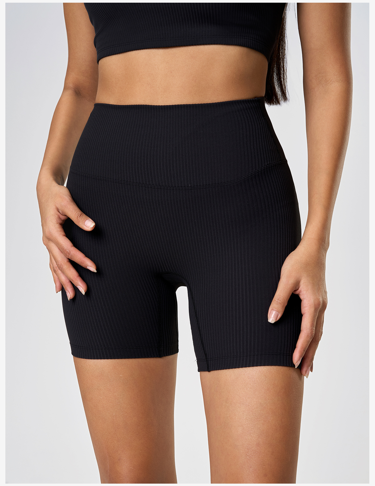 Women's Magenta High - Waisted Ribbed Athletic Shorts, Yoga & Workout Biker Shorts