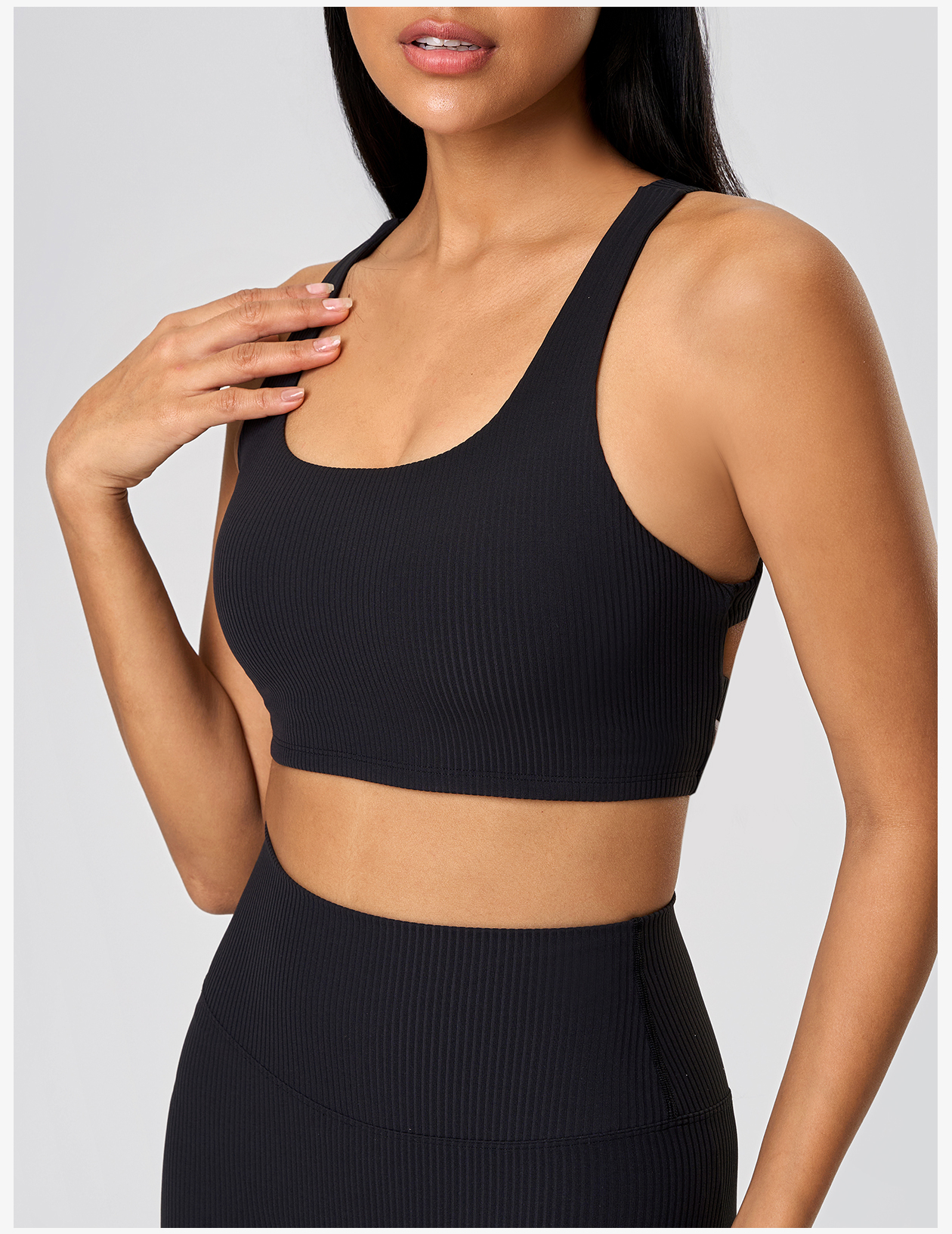 Women's Magenta Ribbed Racerback Sports Bra, Crop Top Yoga Activewear