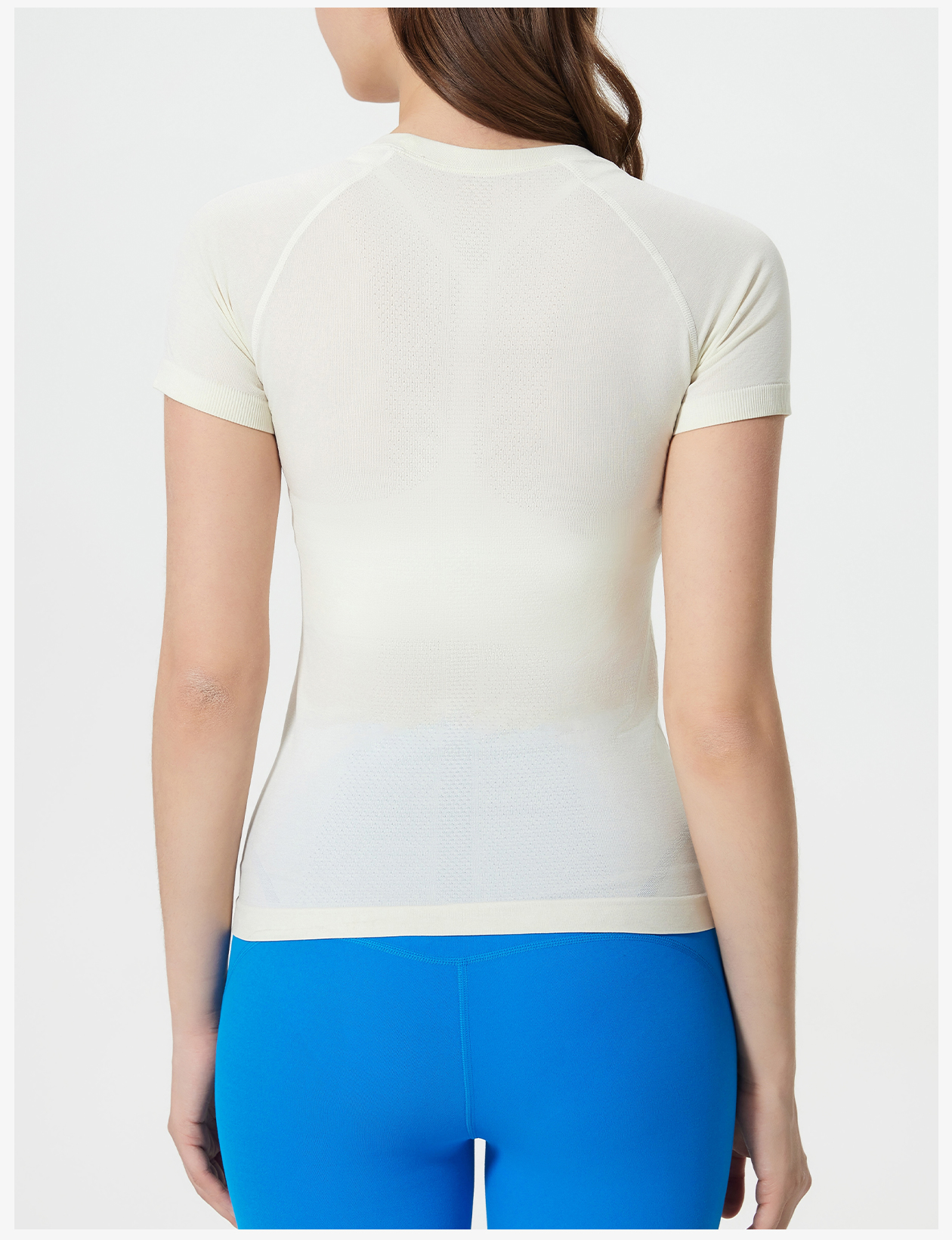 Women's Light Gray Short - Sleeve Seamless Workout Top, Breathable Athletic Shirt for Yoga & Fitness