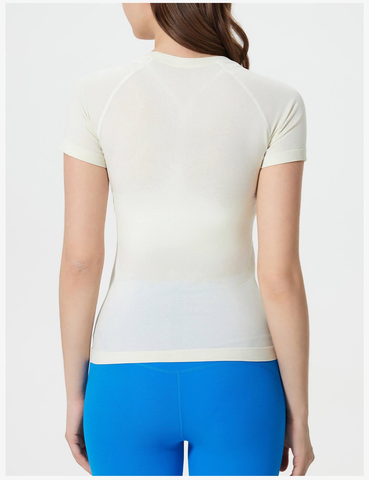 Women's Light Gray Short - Sleeve Seamless Workout Top, Breathable Athletic Shirt for Yoga & Fitness