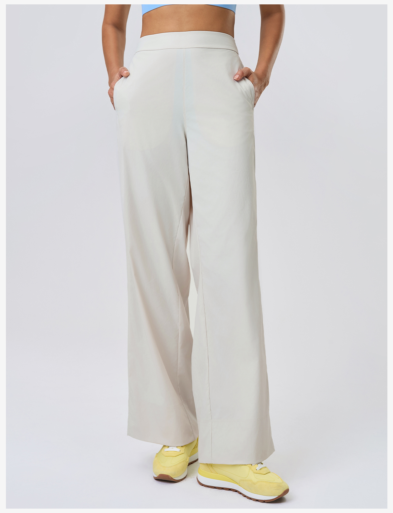 Women's Black High - Waisted Wide - Leg Pants, Loose - Fit Trousers for Yoga & Casual Wear