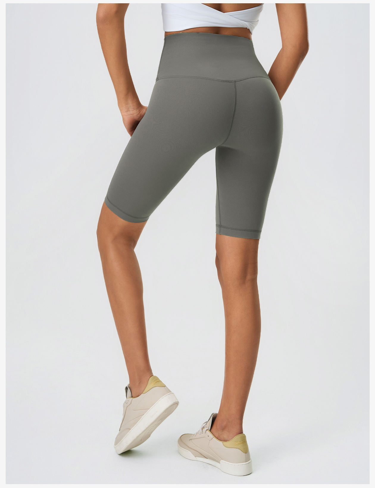 Women's Brown High - Waisted Biker Shorts, Tummy - Control Workout Leggings for Yoga & Running