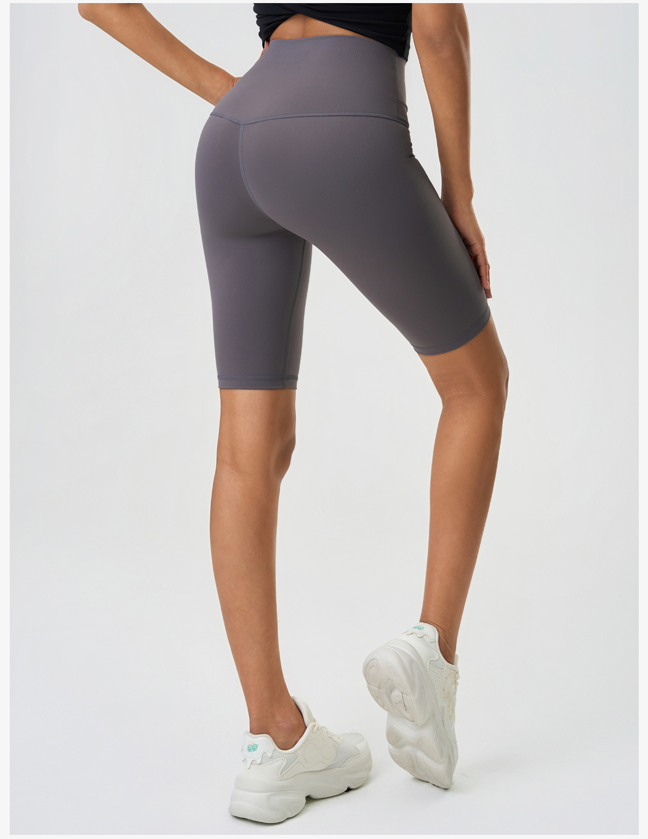 Women's Brown High - Waisted Biker Shorts, Tummy - Control Workout Leggings for Yoga & Running