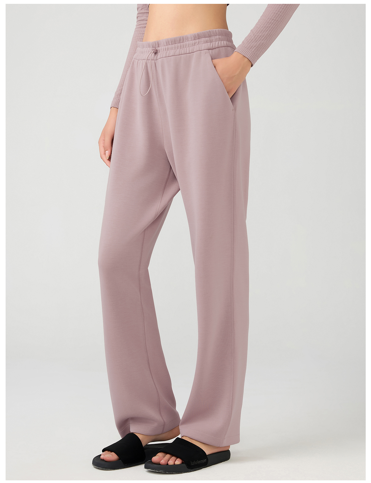 Women's Dark Gray Flared Leg Yoga Pants, High - Waisted with Pockets