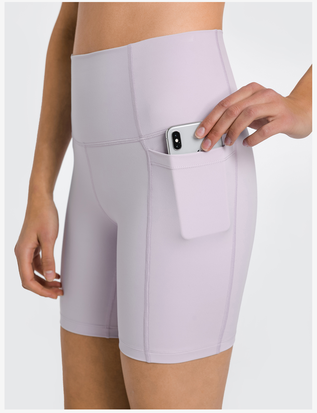 Women's High - Waisted Yoga Shorts with Pockets, Tummy Control Workout Biker Shorts for Gym, Running