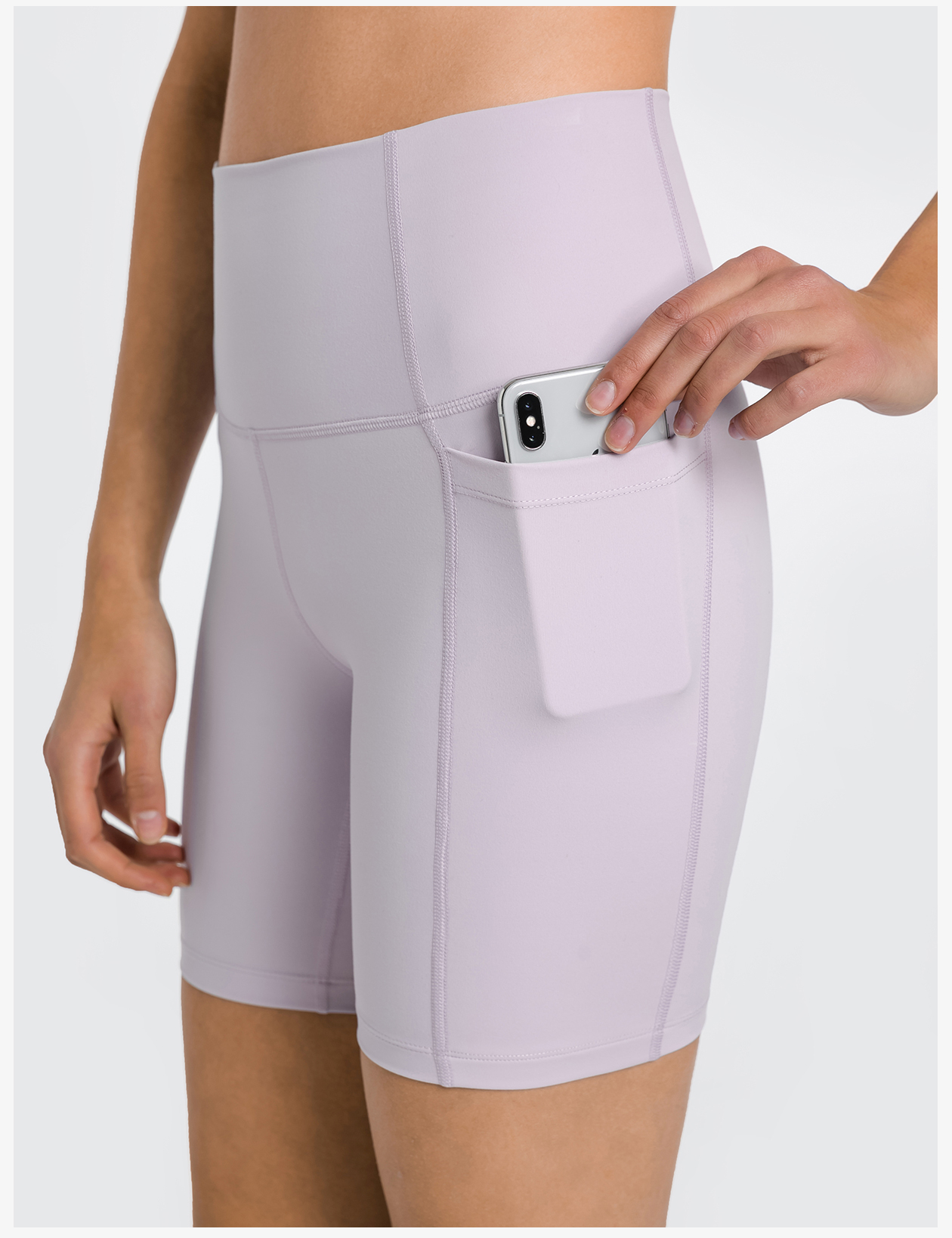 Women's High - Waisted Yoga Shorts with Pockets, Tummy Control Workout Biker Shorts for Gym, Running