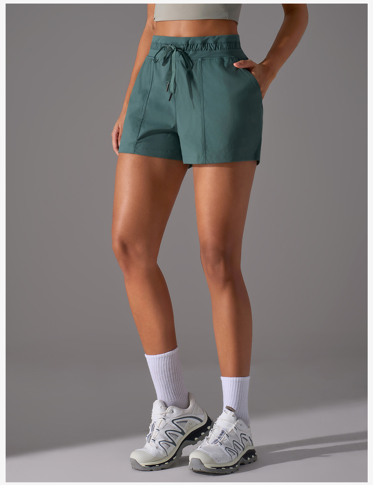 Women's Lightweight Drawstring Athletic Shorts, Casual Loose Fit Running & Yoga Shorts with Pockets