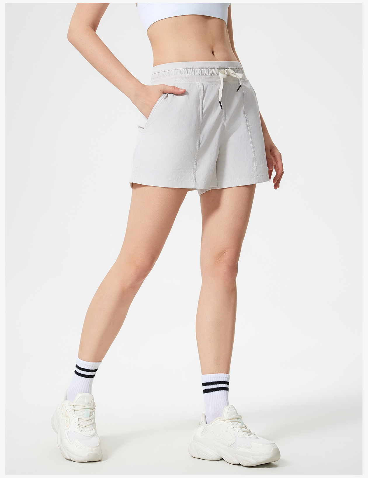 Women's Lightweight Drawstring Athletic Shorts, Casual Loose Fit Running & Yoga Shorts with Pockets 