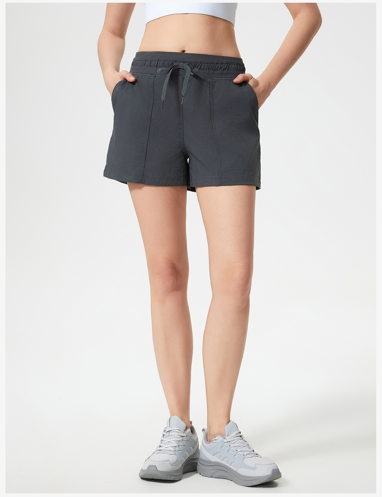 Women's Lightweight Drawstring Athletic Shorts, Casual Loose Fit Running & Yoga Shorts with Pockets 