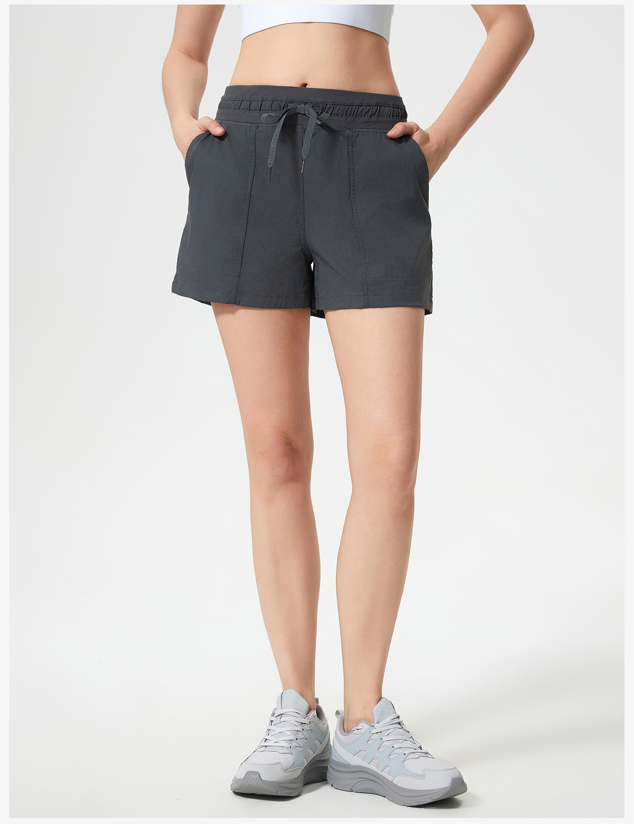 Women's Lightweight Drawstring Athletic Shorts, Casual Loose Fit Running & Yoga Shorts with Pockets 