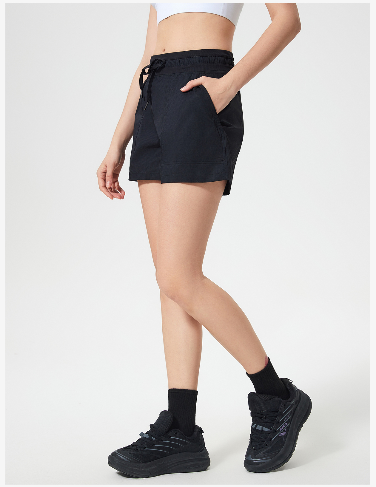 Women's Lightweight Drawstring Athletic Shorts, Casual Loose Fit Running & Yoga Shorts with Pockets 