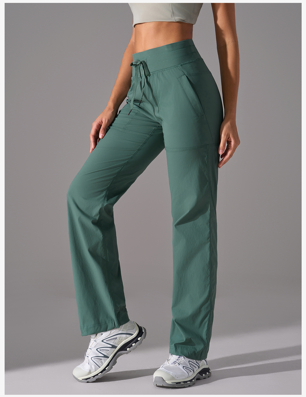 Women's High - Waisted Drawstring Light Purple Wide - Leg Pants, Breathable & Comfortable for Yoga, Running & Casual Wear