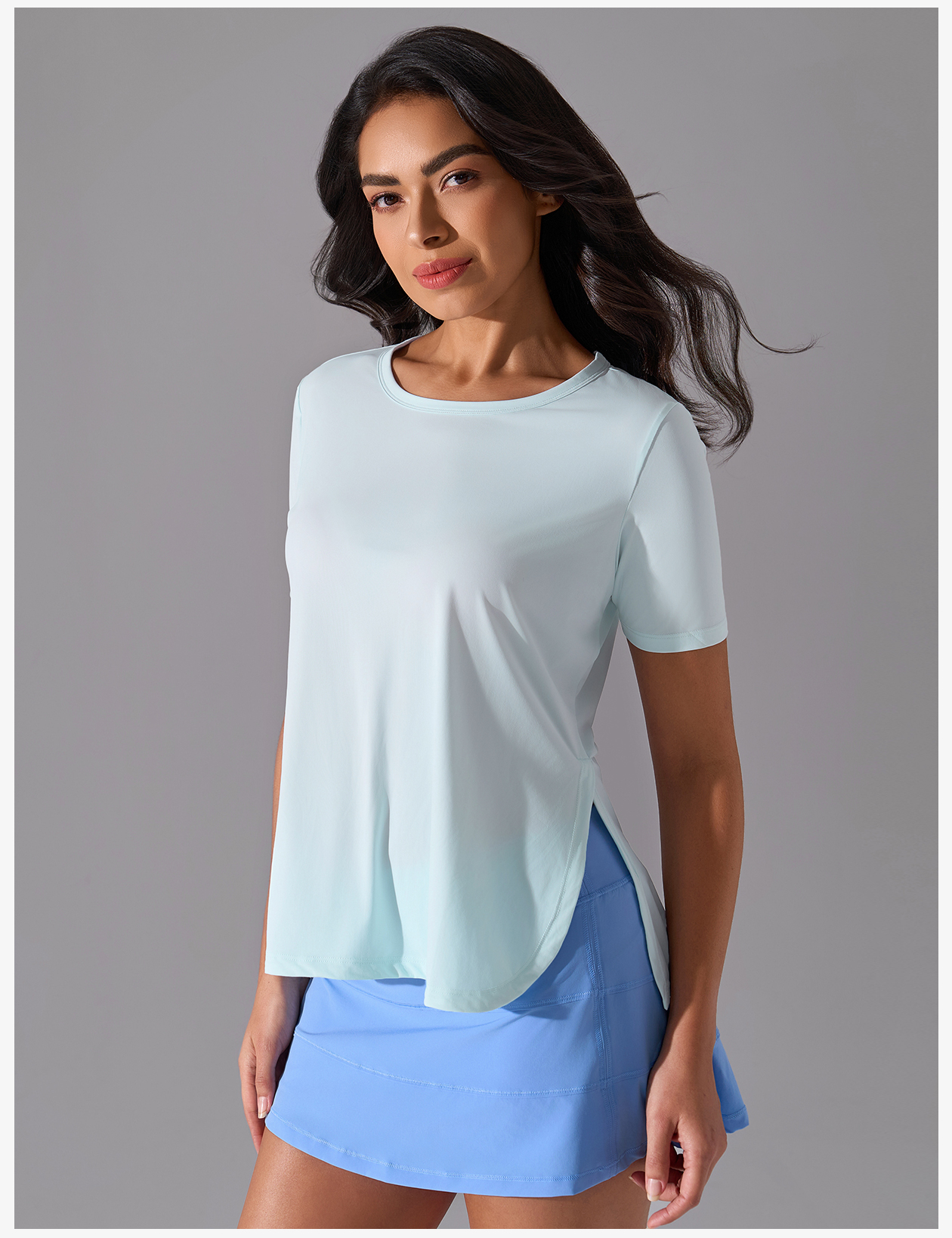 Women's Light Pink Short - Sleeve Crew Neck Workout Top, Breathable & Loose - Fit Yoga Shirt for Gym & Casual Wear