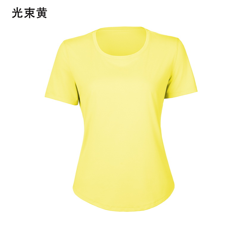 Women's Light Blue Crew Neck Short Sleeve Workout Tee, Athletic Yoga T - Shirt