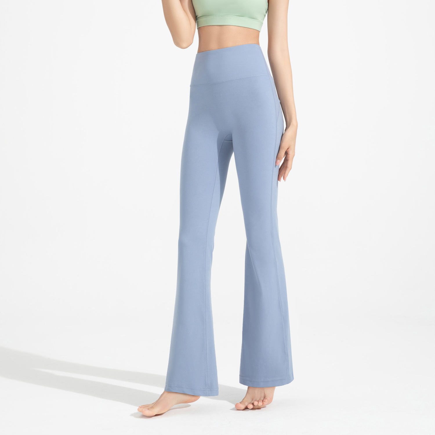 Women's High-Waisted Flare Yoga Pants - Navy Blue, One Size, Buttery Soft Bare-Touch Zero-Contact Fabric for Yoga, Running, Pilates & Casual Wear