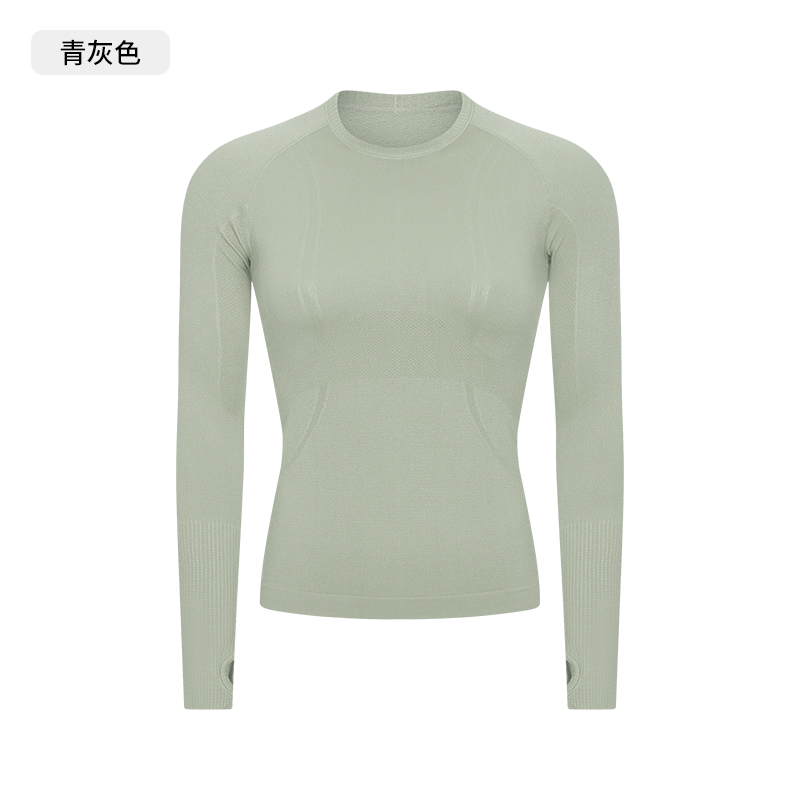Women's Seamless Long - Sleeve Yoga Top, Crew Neck Athletic Workout Shirt