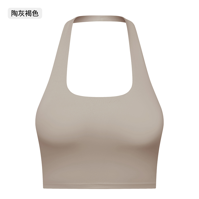 Women's Light Blue Halter Neck Sports Bra, Crop Top for Yoga, Gym & Fitness Workouts