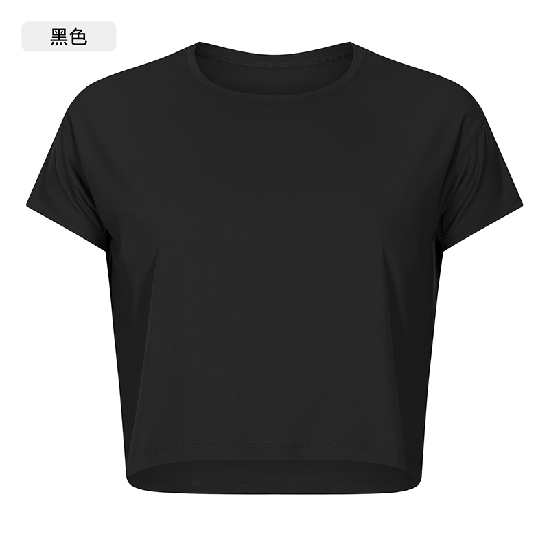 Women's Short Sleeve Cropped Yoga Top, Soft and Breathable Workout Shirt for Gym, Running, and Casual Wear