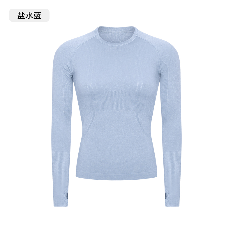 Women's Seamless Long - Sleeve Yoga Top, Crew Neck Athletic Workout Shirt