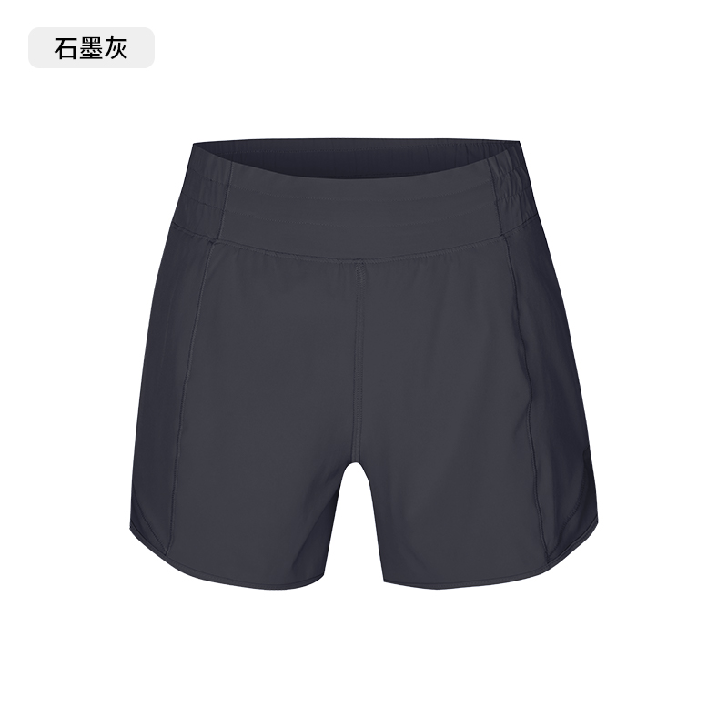 Women's High - Waisted Bright Yellow Running Shorts, Mesh Panel Athletic Gym Shorts