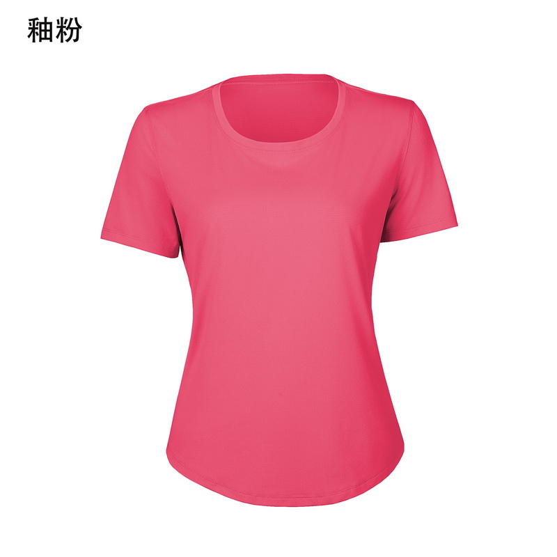 Women's Light Blue Crew Neck Short Sleeve Workout Tee, Athletic Yoga T - Shirt