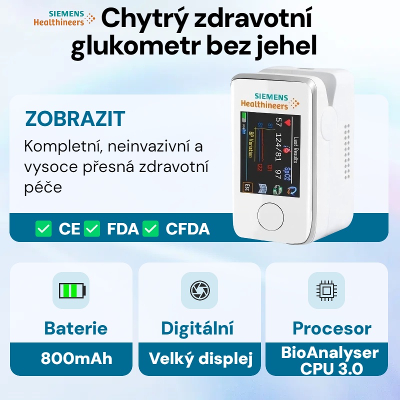 🌐 Digitální glukometr bez vpichu