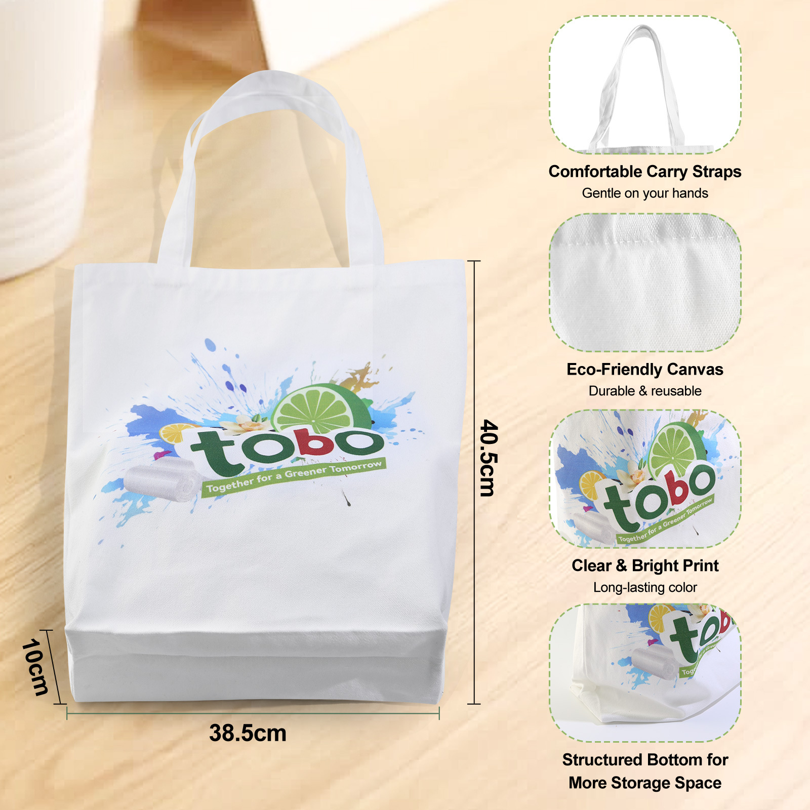 Tobo Extra-Durable Cat Litter Box Liners, 30 Count – 2 Mil Thick Drawstring Bags with Tie Handles & Reusable Canvas Tote – Leak-Resistant, Easy Clean-Up for Standard & Large Litter Pans