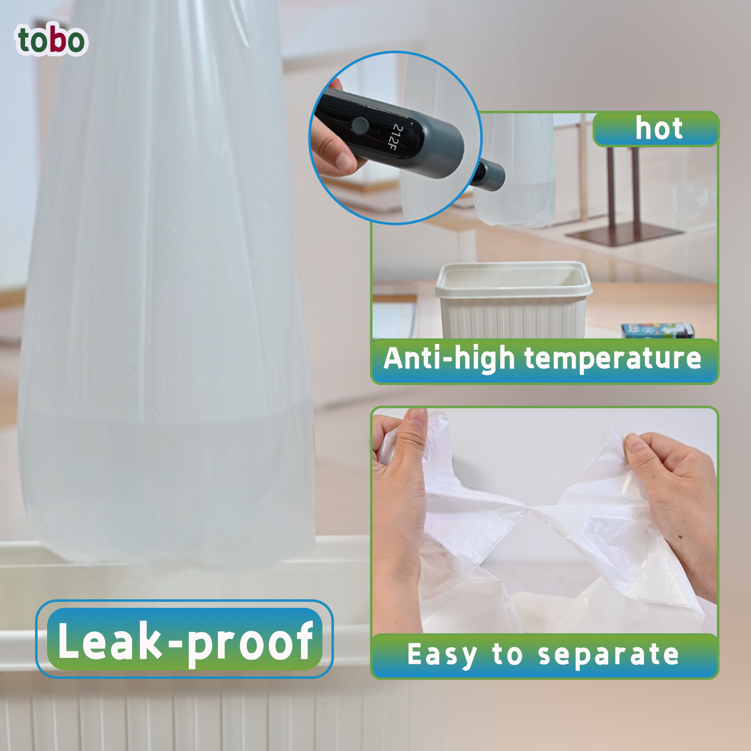 Tobo 4 Gallon Small Trash Bags – 120 Count (2 Rolls) | Lemon Scented Garbage Bags with 9-in-1 Ultimate Protection | Leak-Proof, Odor Control, Puncture Resistant