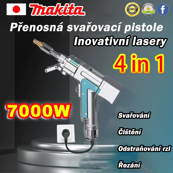 【ULOŽIT 50 %】Makita 7000W 4-v-1 Inovativní přenosná laserová svařovací pistole (svařování + čištění