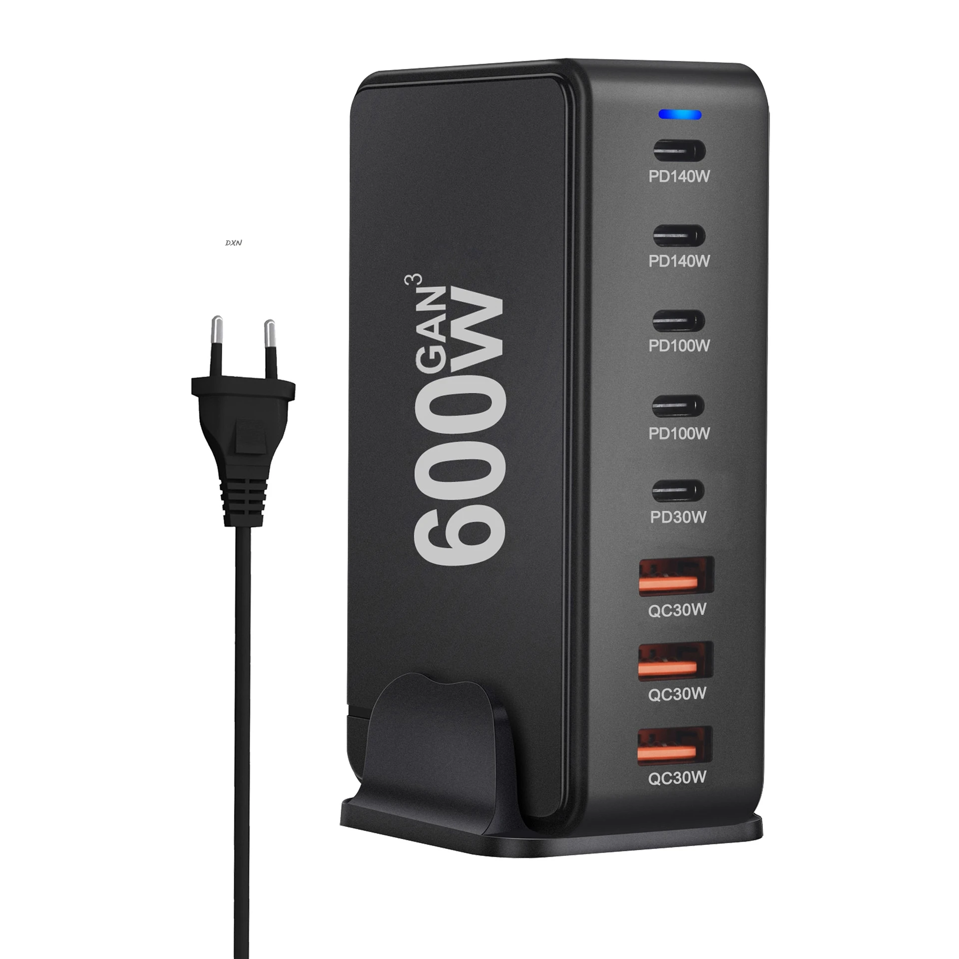 High Power 600W 8-port PD3.1 Adapter Fast Charging Station GaN USB-C Charger