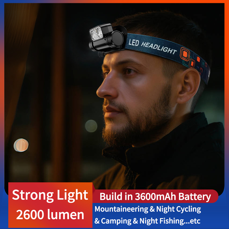 High Bright 1600LM  Waterproof Large Battery Outdoor Sensor Headlamp