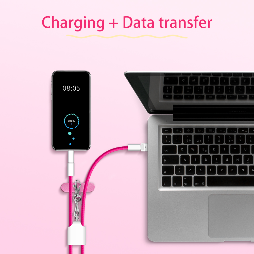 Portable Lanyard Type C to C to Lighting Cable PD Fast Charge Data Cables Iphone Charging Cable