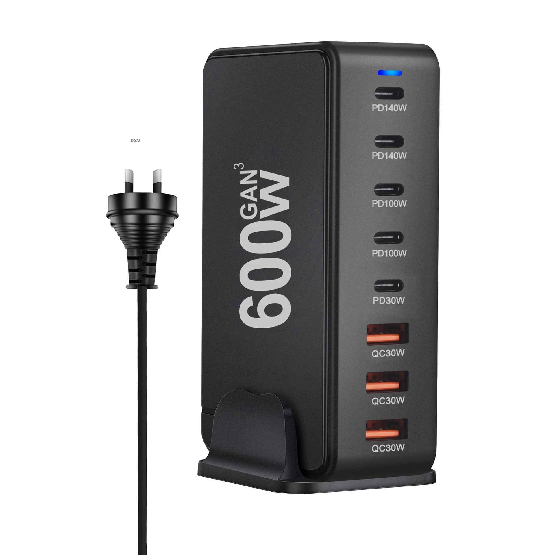 High Power 600W 8-port PD3.1 Adapter Fast Charging Station GaN USB-C Charger
