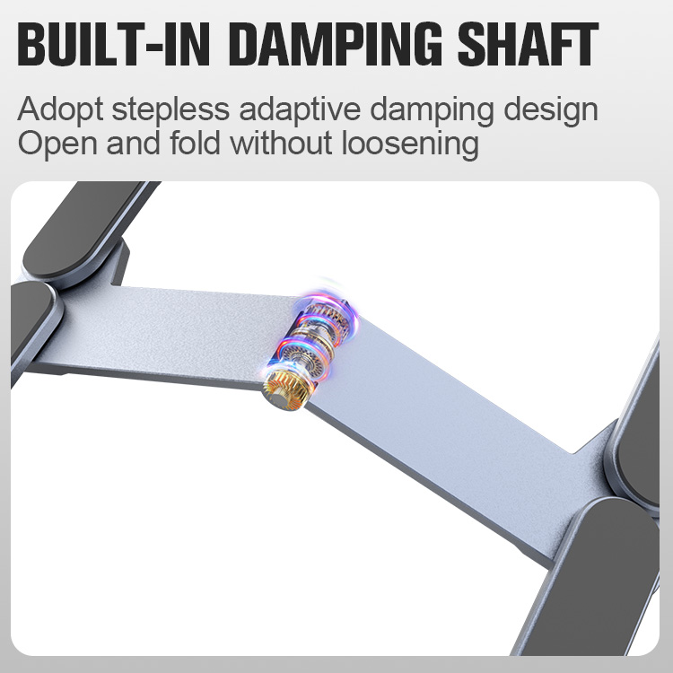 Metal Mini Foldable Laptop Stand Adjustable Angle Portable Notebook Holder for 10-17 Inch Laptops Ideal for Home Office Travel-kzctec