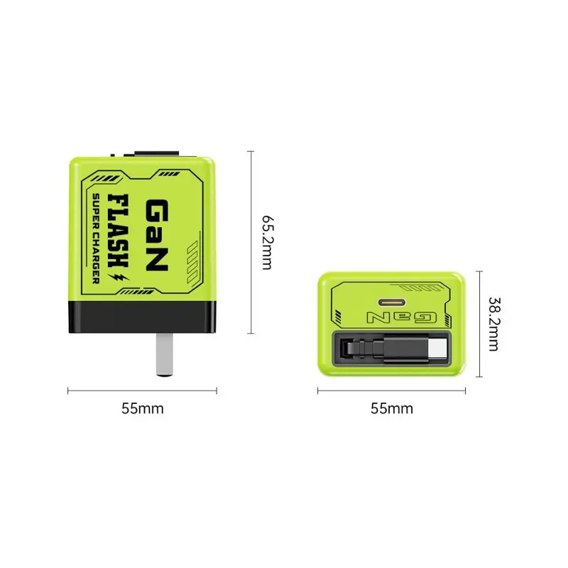 Fast 120W GaN Charger Phone USB Adapter with Retractable Type C Cable