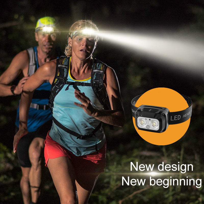Rechargeable  Waterproof Large Battery Outdoor Sensor Headlamp