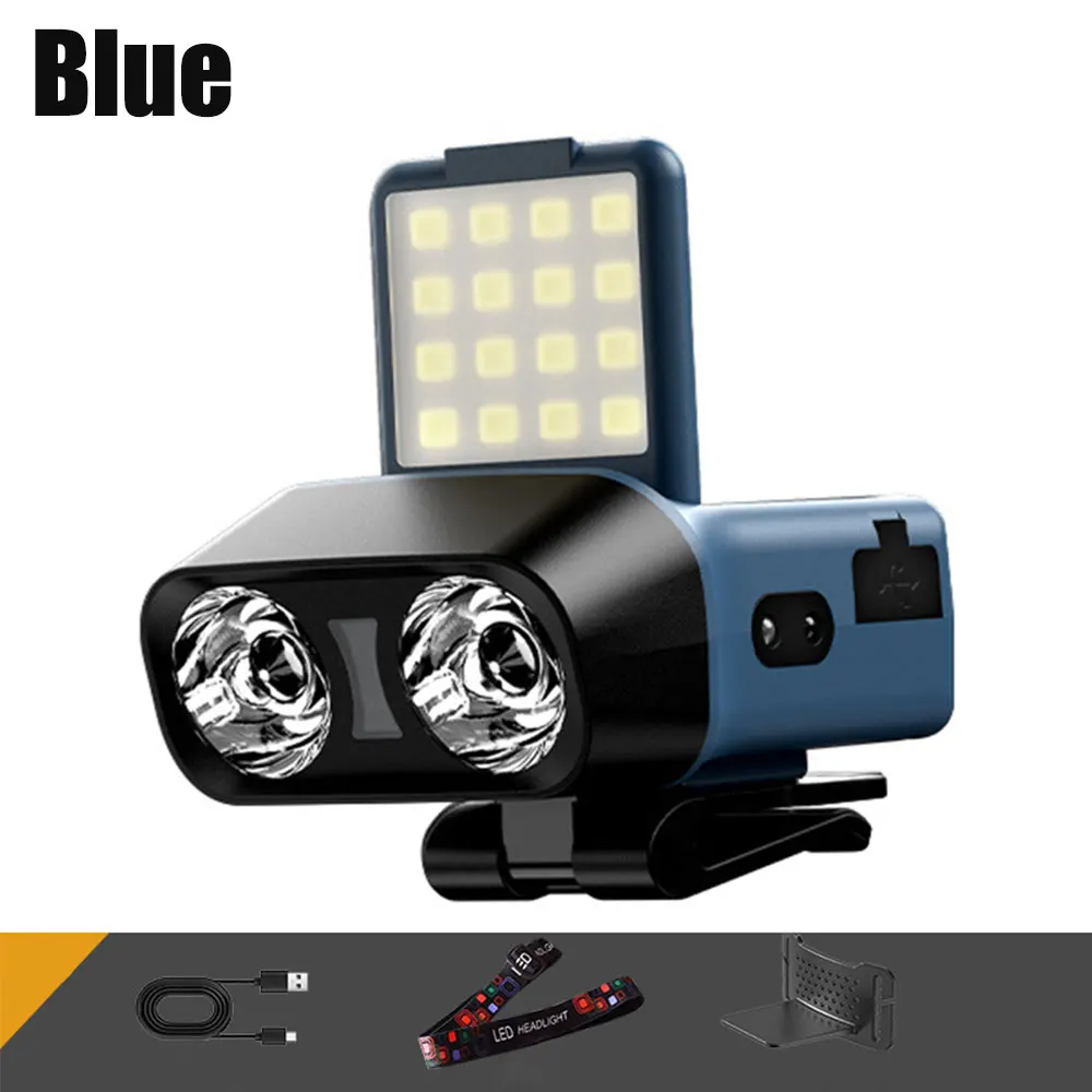New design Cap Clip Light USB Oudoor Rechargeable Sensor COB LED Headlamp